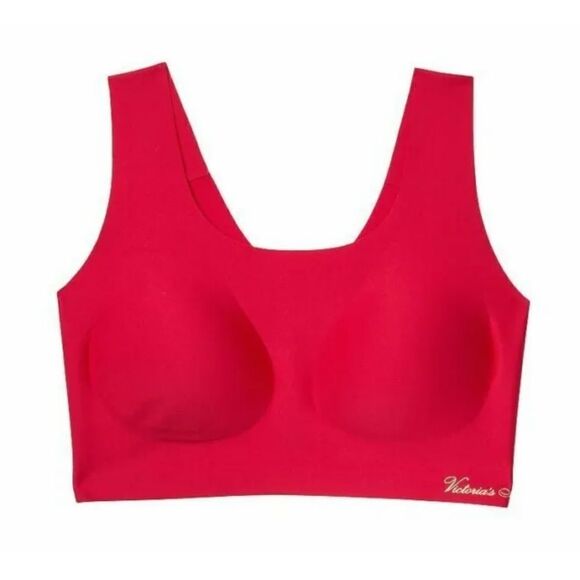 Victoria’s Secret Supersoft Lounge Unlined Scoop bralette bra Lipstick Red XS-M - Picture 1 of 4